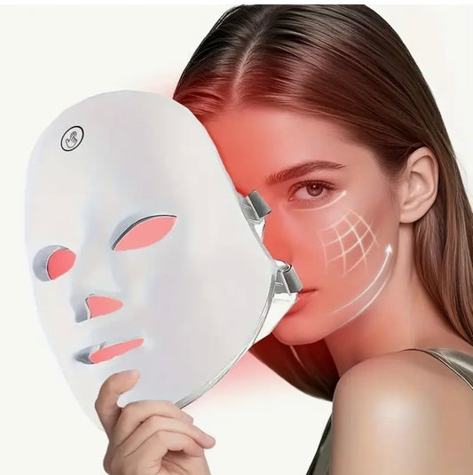 7-Color LED Facial Mask with Eye Protection – Rechargeable Skin Care Device for Home Use