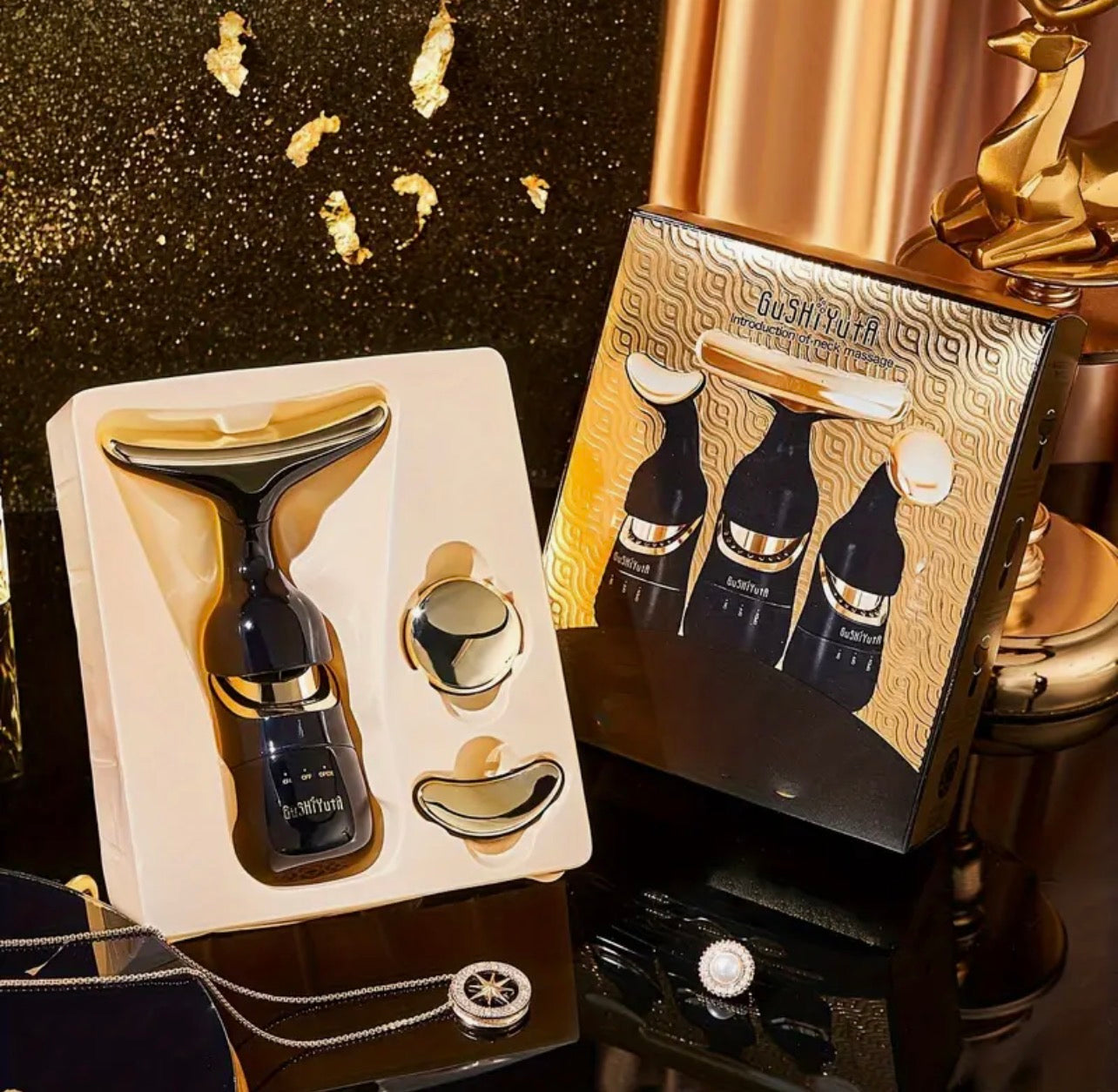 3-in-1 Gua Sha Facial Massager – Handheld Energy Skin Care Tool for Face, Neck & Eyes