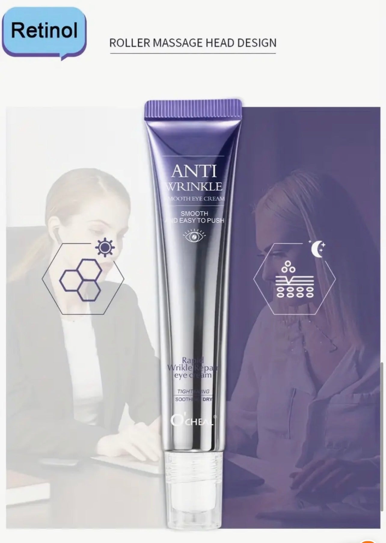 Smoothes Wrinkles Rolling Eye Cream – Firming and Tightening Eye Essence