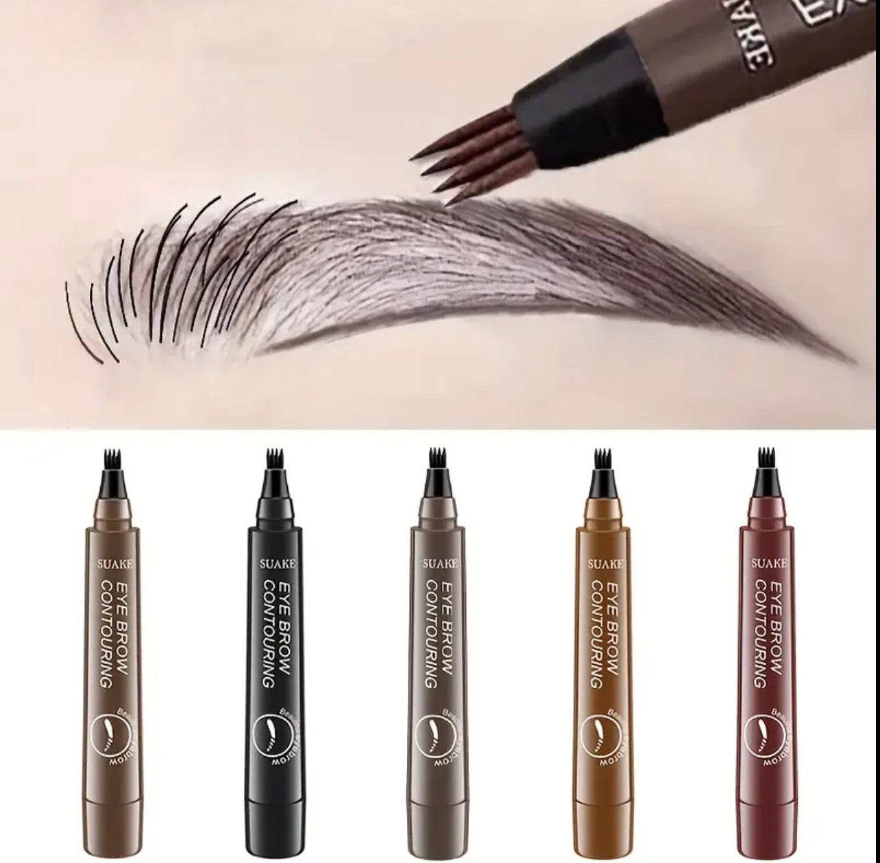 Four-Prong Eyebrow Pencil – Waterproof, Sweatproof & Long-Lasting