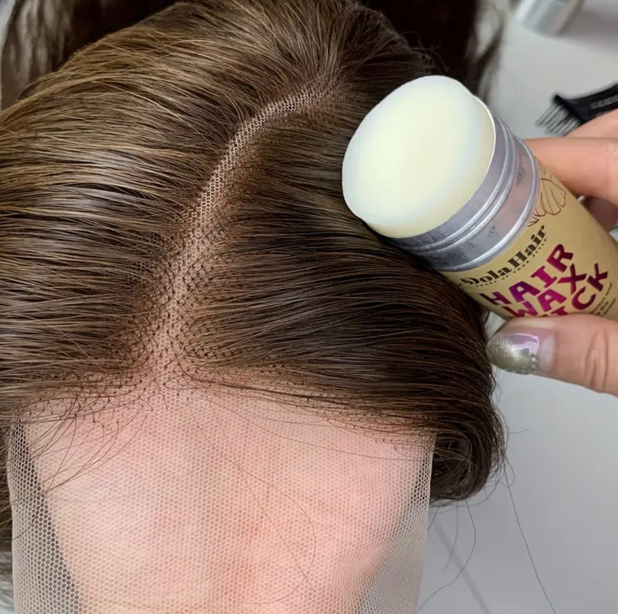 4-Piece Hair Styling Set – Non-Greasy Wax Stick, Slick Back Brush, Rat Tail Comb & Edge Brush for Flyaways and Wigs