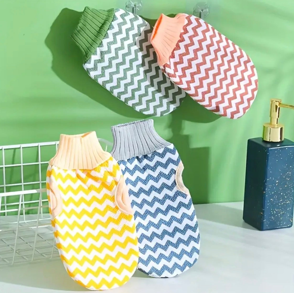 Double-Sided Exfoliating Shower Gloves – Deep Cleansing & Massage Bath Mitts for Smooth, Glowing Skin