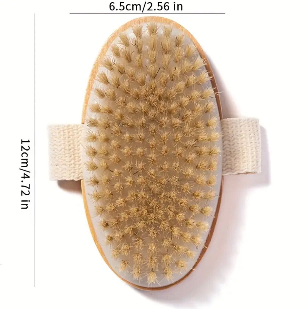 Natural Bristle Body Brush – Wooden Handheld Exfoliating Brush for Wet & Dry Skin