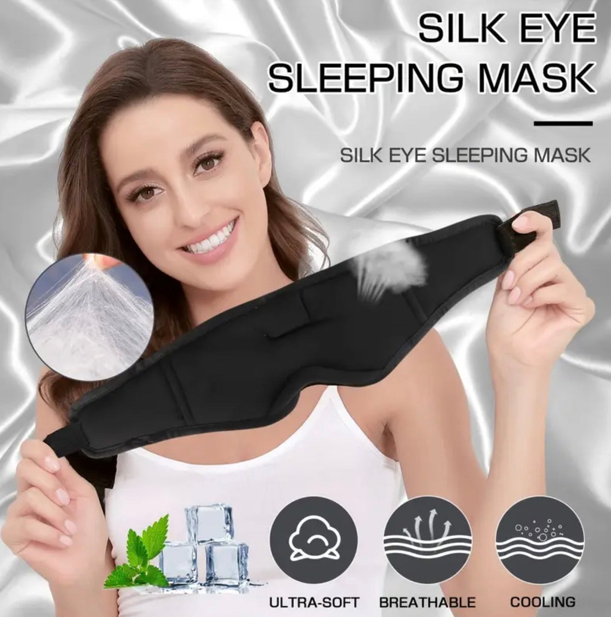 Wireless Bluetooth 5.2 Sleep Mask – 3D Music Eye Mask with Built-In Headphones & Type-C Charging