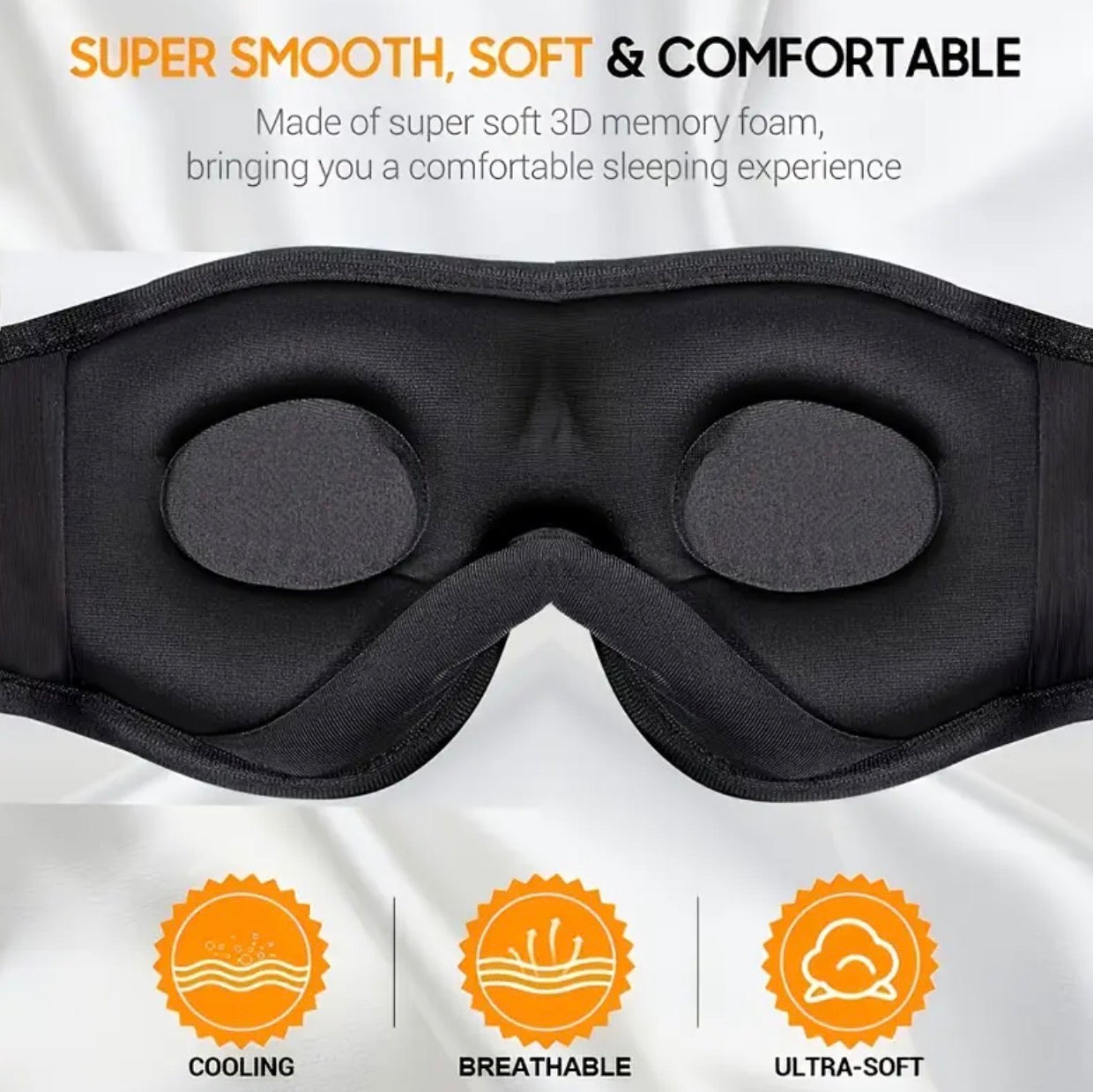 Wireless Bluetooth 5.2 Sleep Mask – 3D Music Eye Mask with Built-In Headphones & Type-C Charging