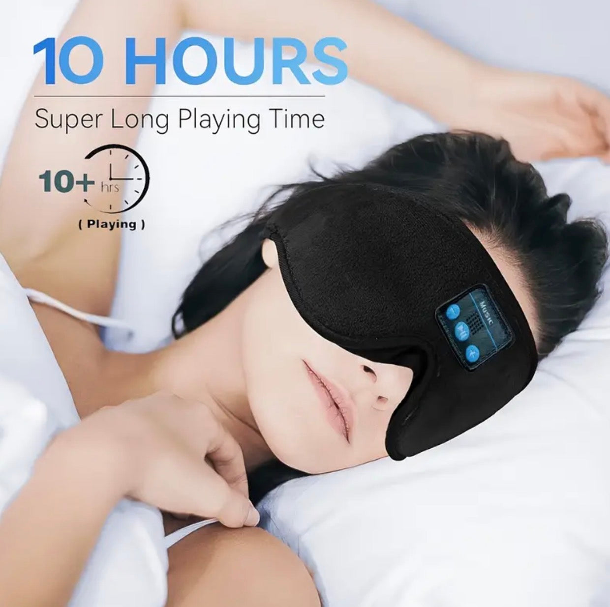 Wireless Bluetooth 5.2 Sleep Mask – 3D Music Eye Mask with Built-In Headphones & Type-C Charging
