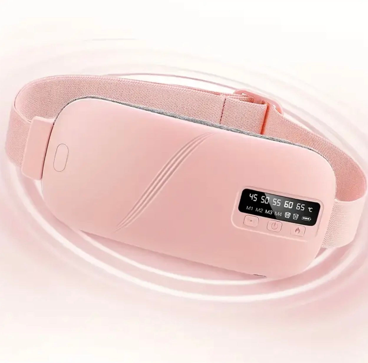 Abdominal Heating Massage Belt – USB Rechargeable, 5-Level Adjustable Heat with LED Display, Portable for Menstrual Relief, Perfect Pink Gift for Women